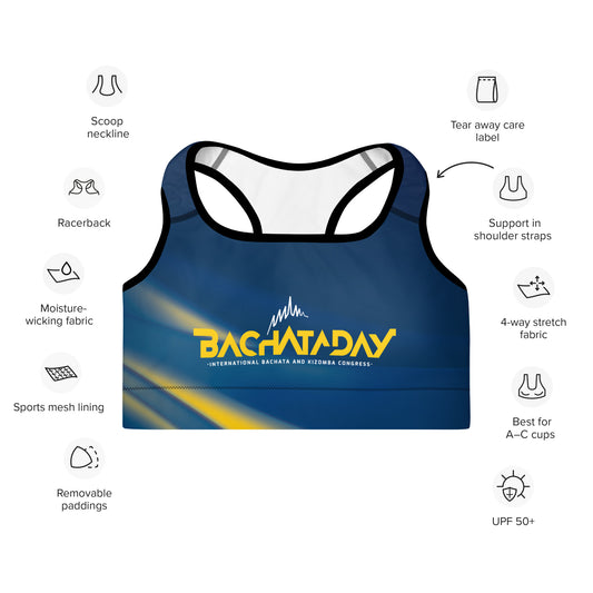Reggiseno sportivo imbottito Blue Bachata Day
