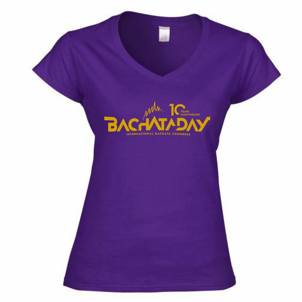 T-Shirt Donna Scollo V T-shirt woman Bachata day 10 years anniversary