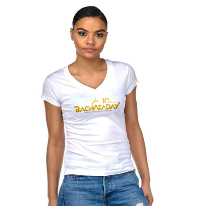 T-Shirt Donna Scollo V T-shirt woman Bachata day 10 years anniversary