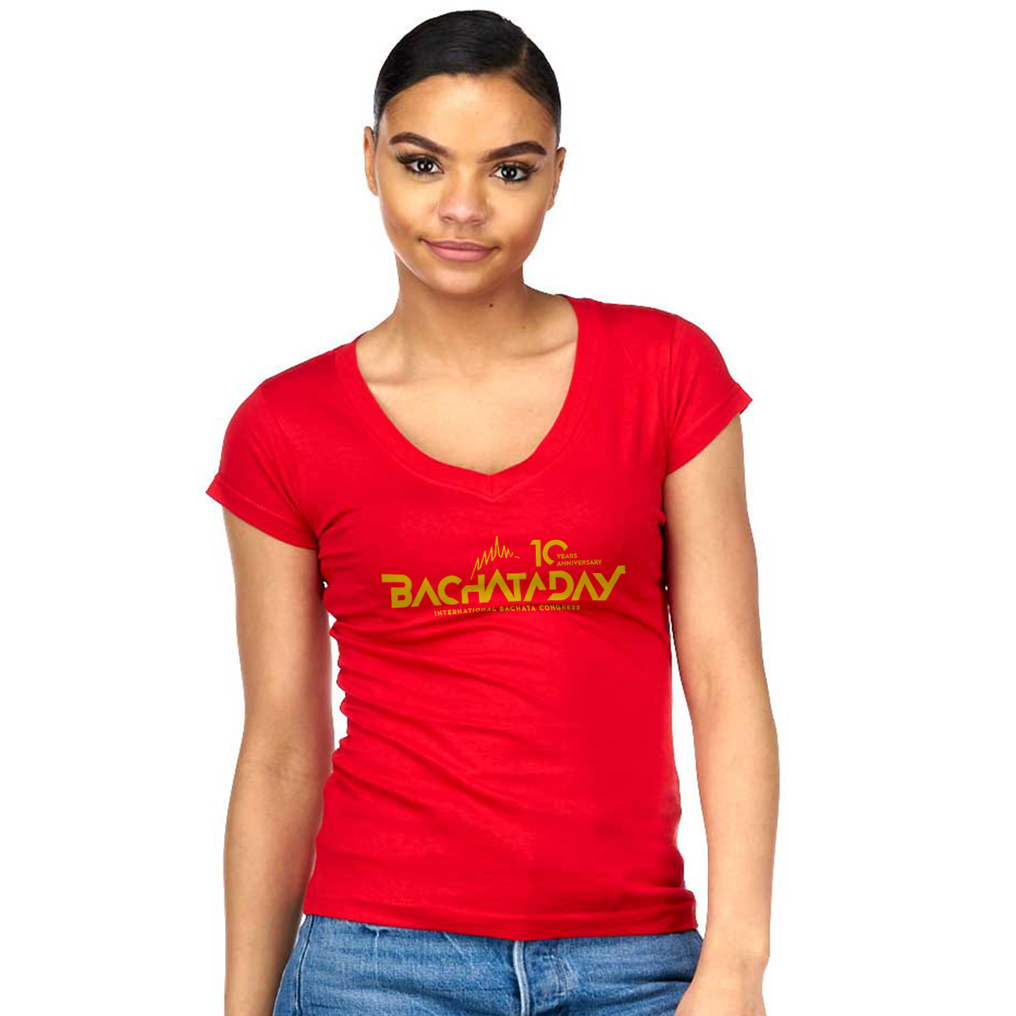 T-Shirt Donna Scollo V T-shirt woman Bachata day 10 years anniversary