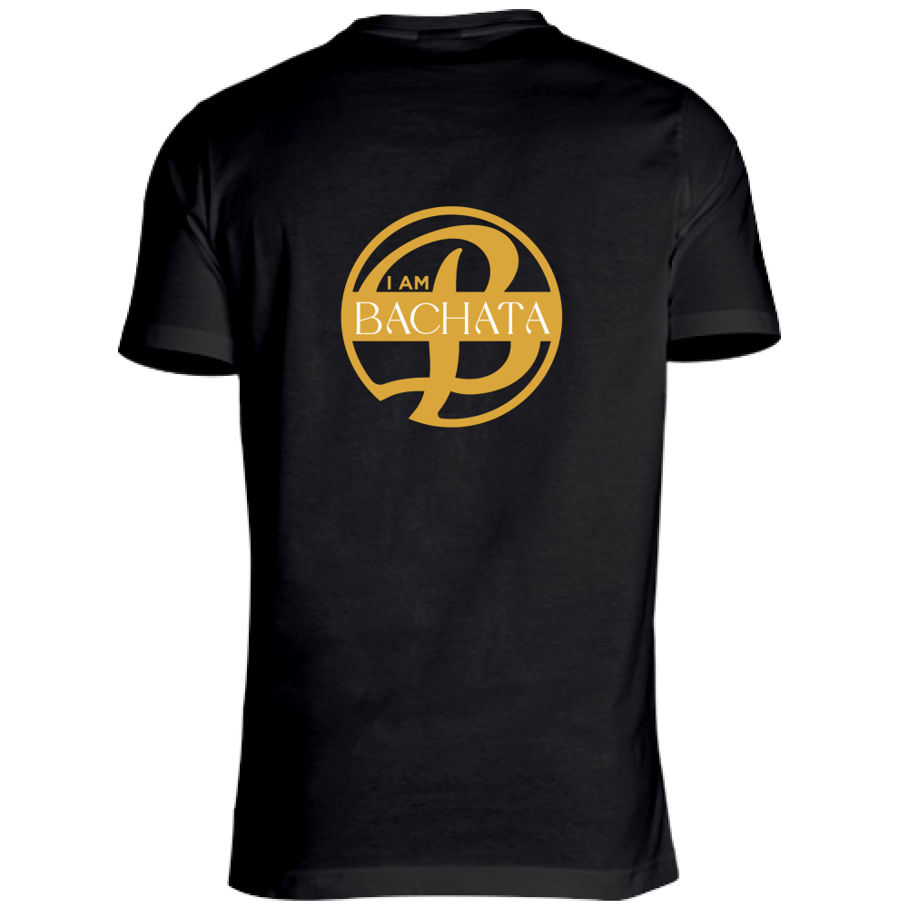 T-Shirt Unisex Scollo V I am Bachata T-shirt collo V logo Oro